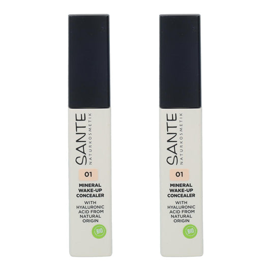 Förpackning med 2 st. Mineralisk concealer Wake-Up 01 Neutral Ivory Sante 8 ml