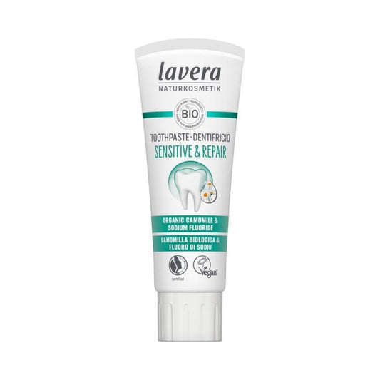 Sensitive Teeth & Repair Toothpaste - Organic Chamomile & Sodium Fluoride, Lavera 75 ml