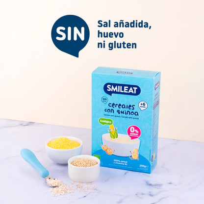 Pappa di cereali senza glutine con quinoa Eco Smileat, 200 g