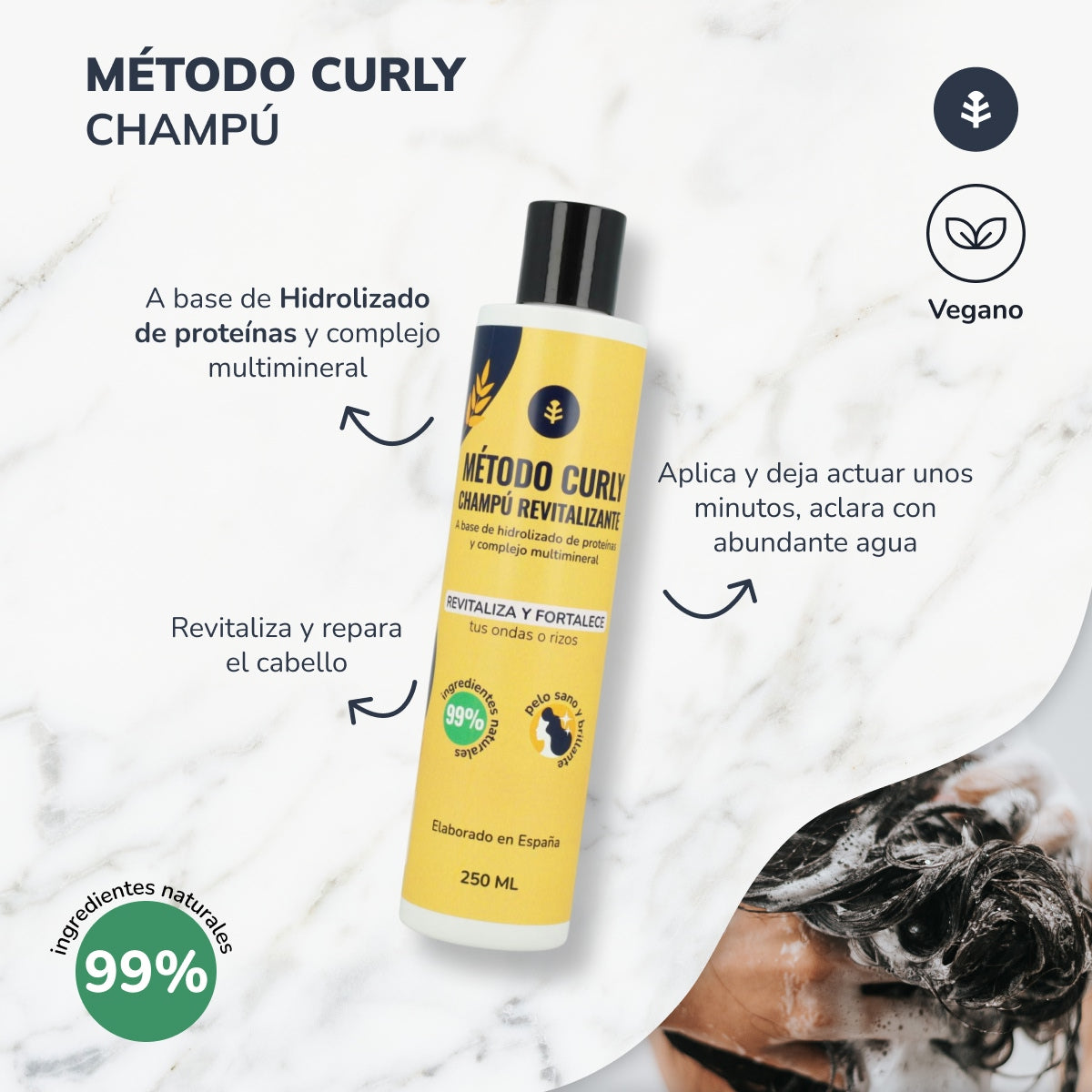 Krullen Methode Pakket: shampoo, masker en leave in Planeta Huerto