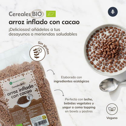 Glutenfritt puffat ris med kakao ECO Planeta Huerto 200 g