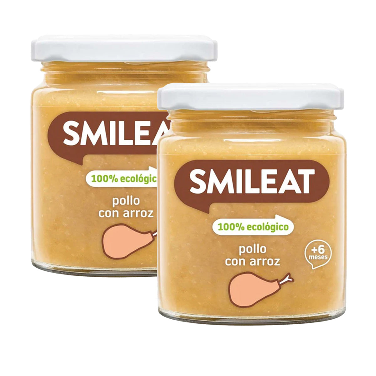 2er-Pack BIO-Gläschen Huhn mit Reis +6 Monate Smileat, 230 g
