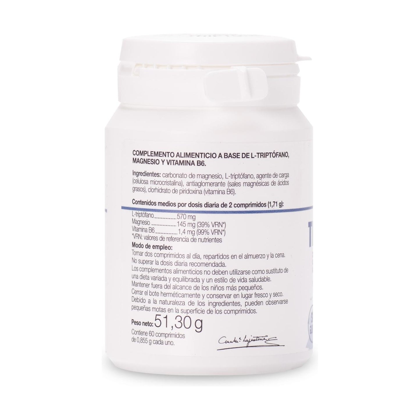Tryptophan with Melatonin, Magnesium and Vitamin B6 Ana María la Justicia, 60 tablets