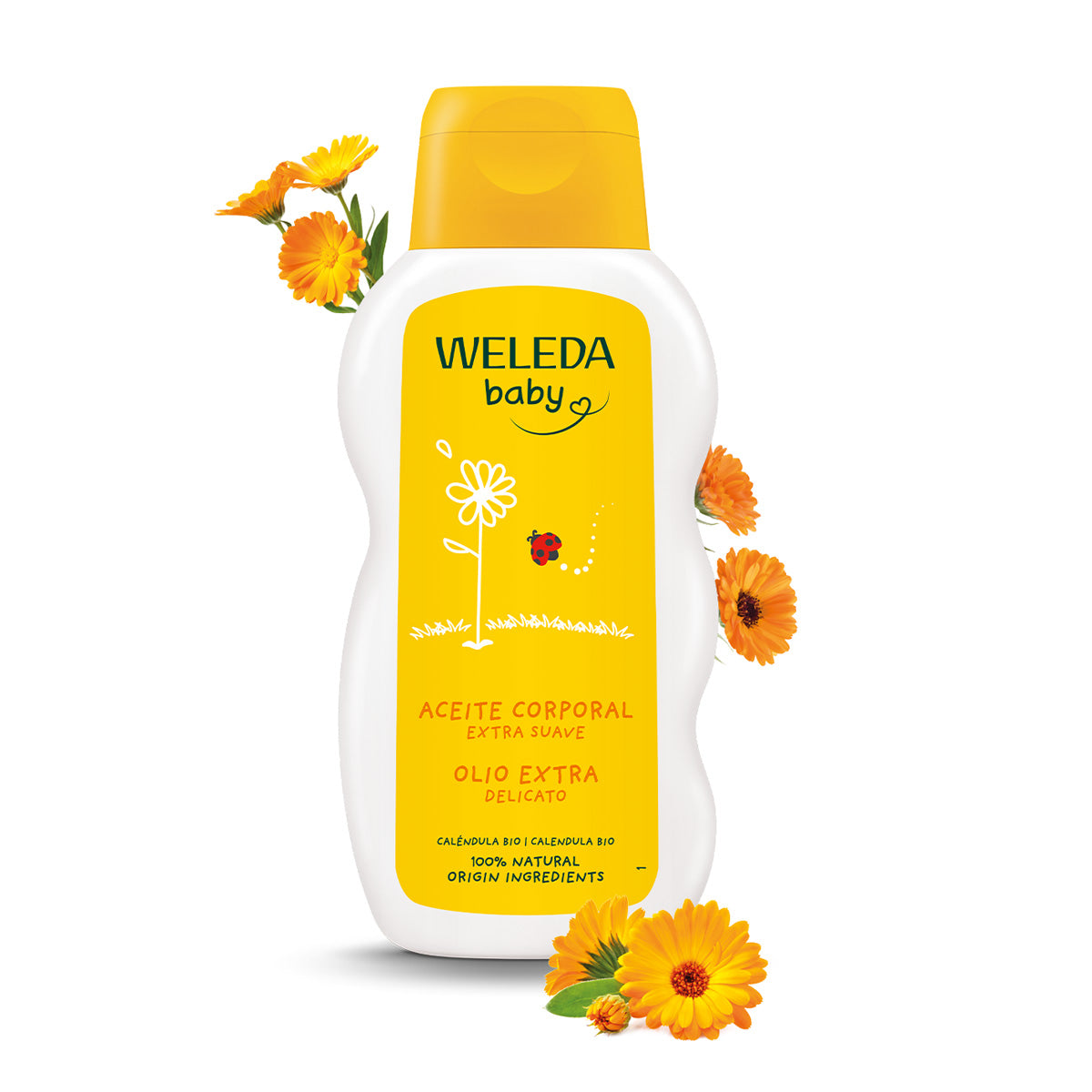 Olio corpo alla calendula per bambini Weleda, 200 ml