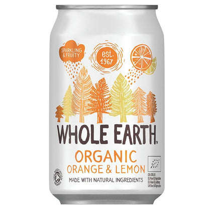 6er-Pack Bio-Erfrischungsgetränk Orange und Zitrone, 330 ml.  Whole Earth