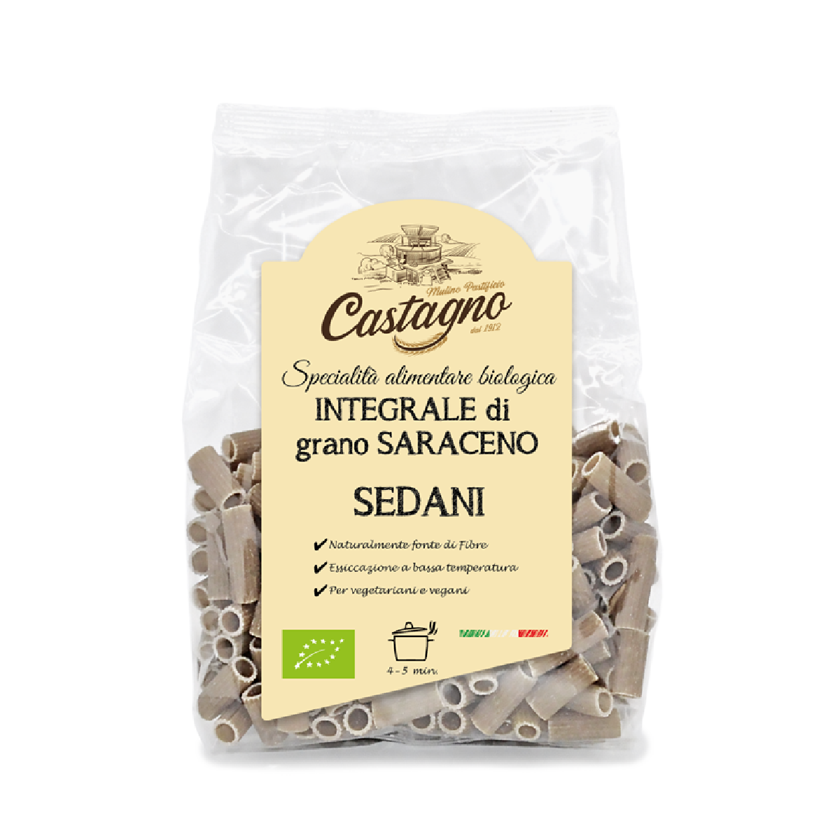 Sedanis makaroner av ekologiskt bovete Castagno 250 g
