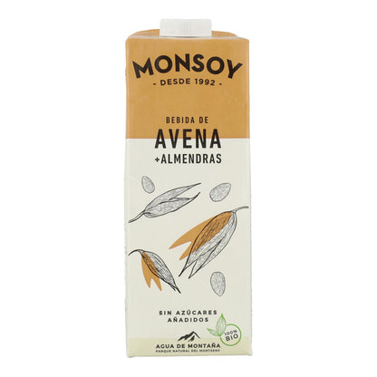 Pack 6 uds Bebida BIO de avena y almendra Monsoy 1 L