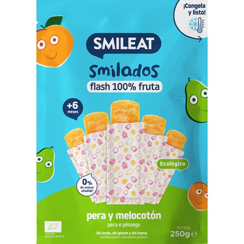 SMILADO pera e pesca ecologico, gelato flash per bambini 100% frutta SMILEAT