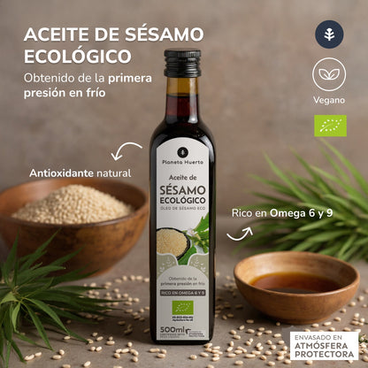 Pack 3x Huile de sésame pressée à froid ECO Planeta Huerto 500 ml