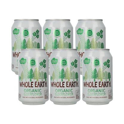 Confezione da 6 bibite biologiche al sambuco, 330 ml Whole Earth