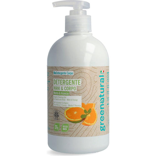 Flüssigseife für Hände und Körper mit Minze und Orange Greenatural 500 ml