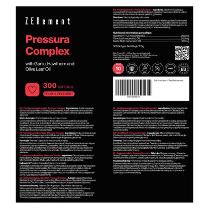 Pressura Complex, z olejem czosnkowym, głogiem i liśćmi oliwnymi Zenement,  300 tabletek