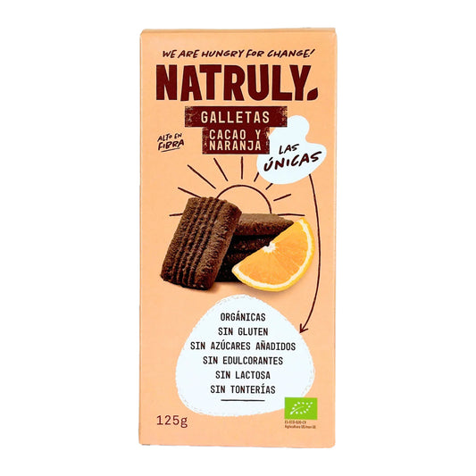 Biscotti BIO al gusto di cacao e arancia Natruly 125 g
