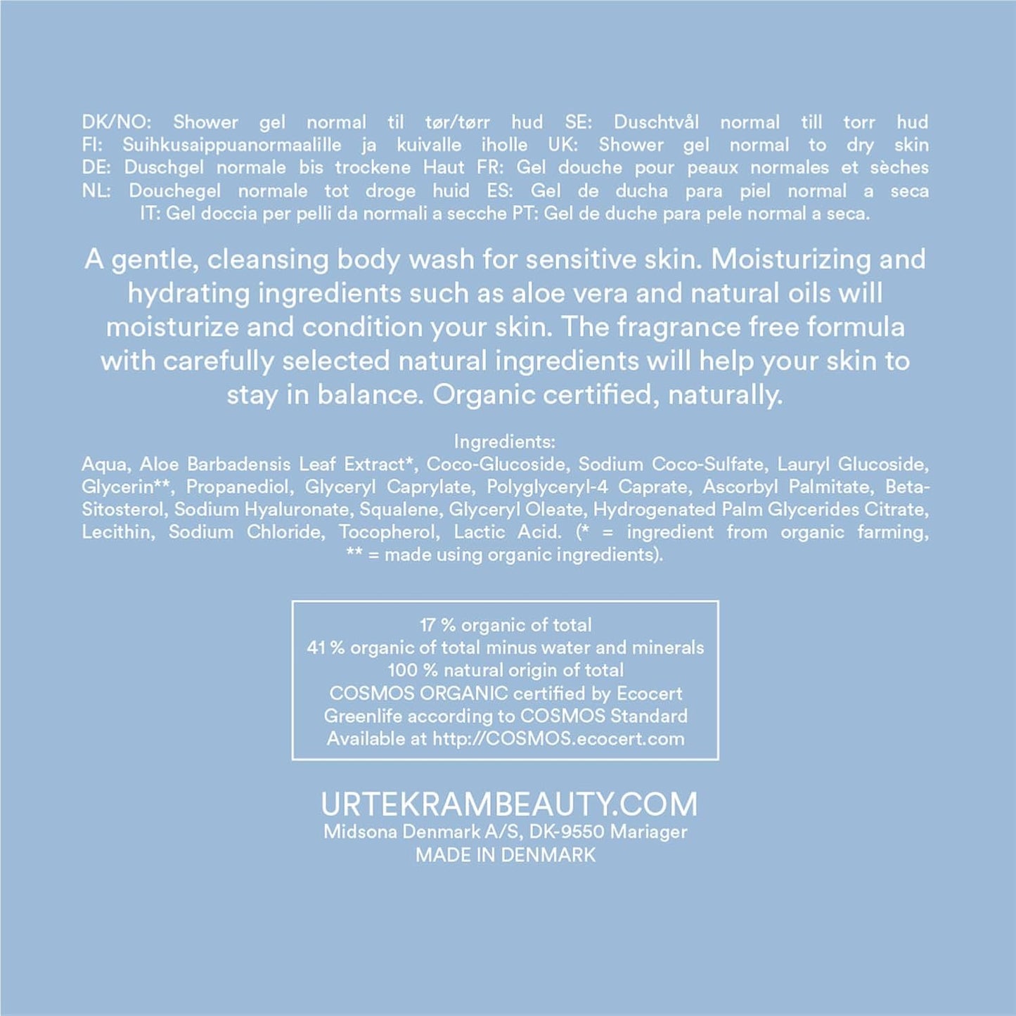 Unparfümiertes Duschgel Urtekram 500 ml