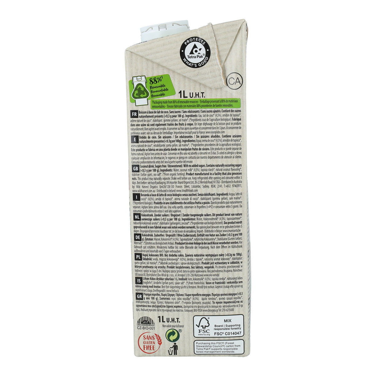 Classic Nature Organic Coconut Drink Ecomil 1 L