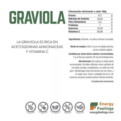 Dehydrated Graviola Powder Energy Feelings 150 g