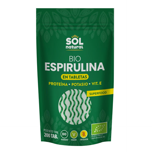 Spirulina in tabletten bio Sol Natural 200 stuks