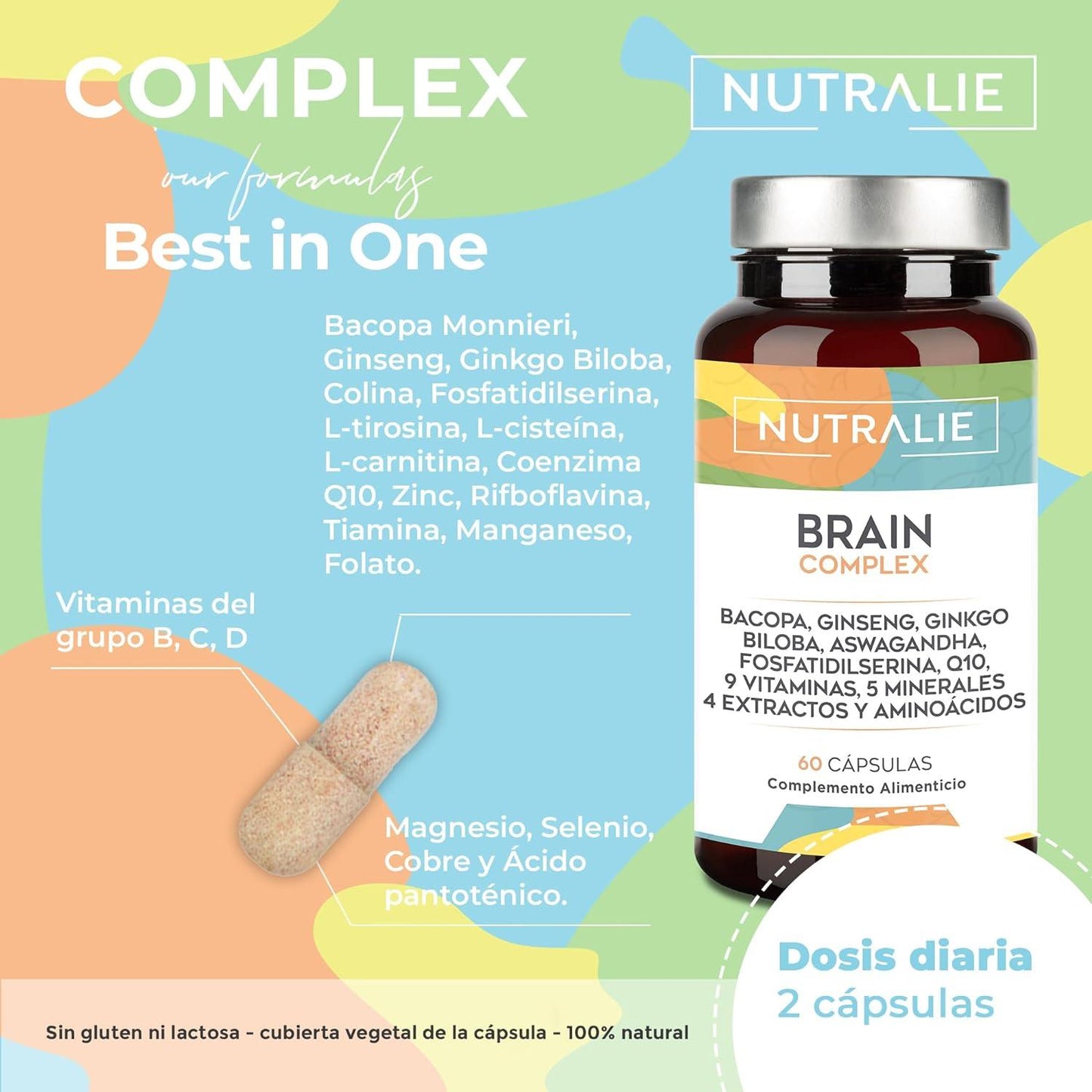 Nutralie Brain Complex Nootropique avec agilité mentale 60 gélules