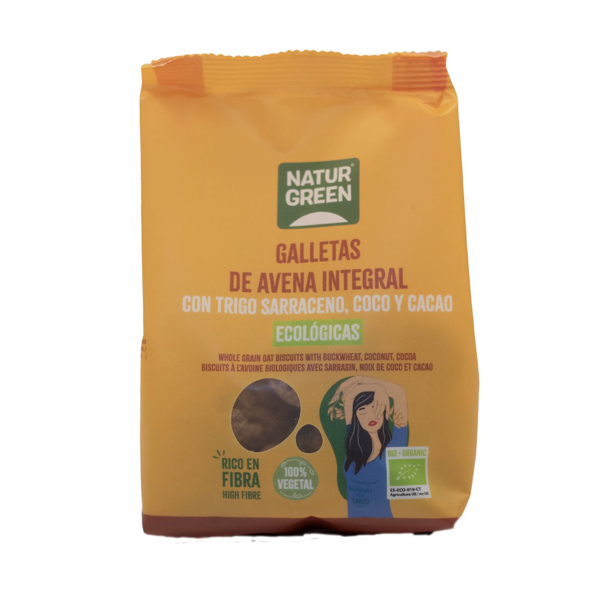Volkoren havermoutkoekje met boekweit, kokos en cacao Bio NaturGreen 140 g
