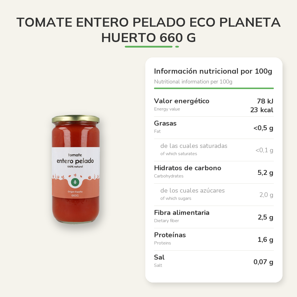 Información nutricional