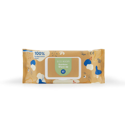 Biologisch abbaubare Bambus-Feuchttücher Ecoboom 60 Stück