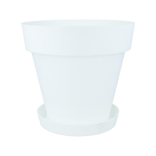 Confezione vaso con piatto bianco Tes 26 x 24 cm