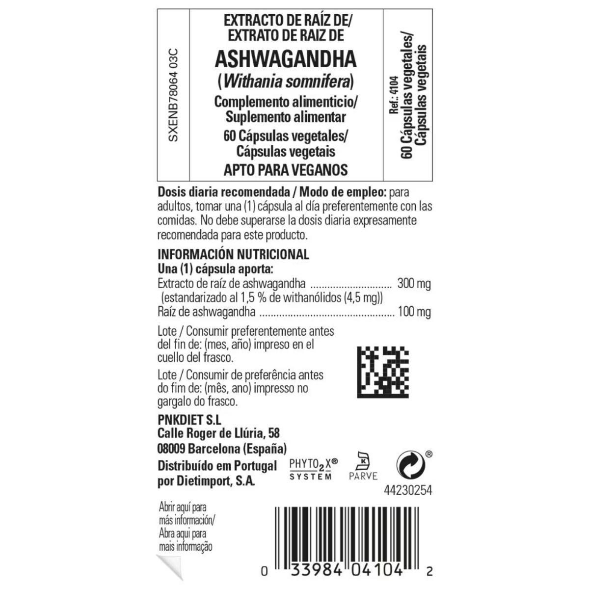 Pack of 2 x Ashwagandha 60 Vegetable Capsules