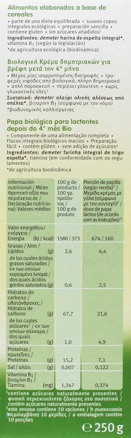Biologische speltpap +4 maanden Holle 250 g