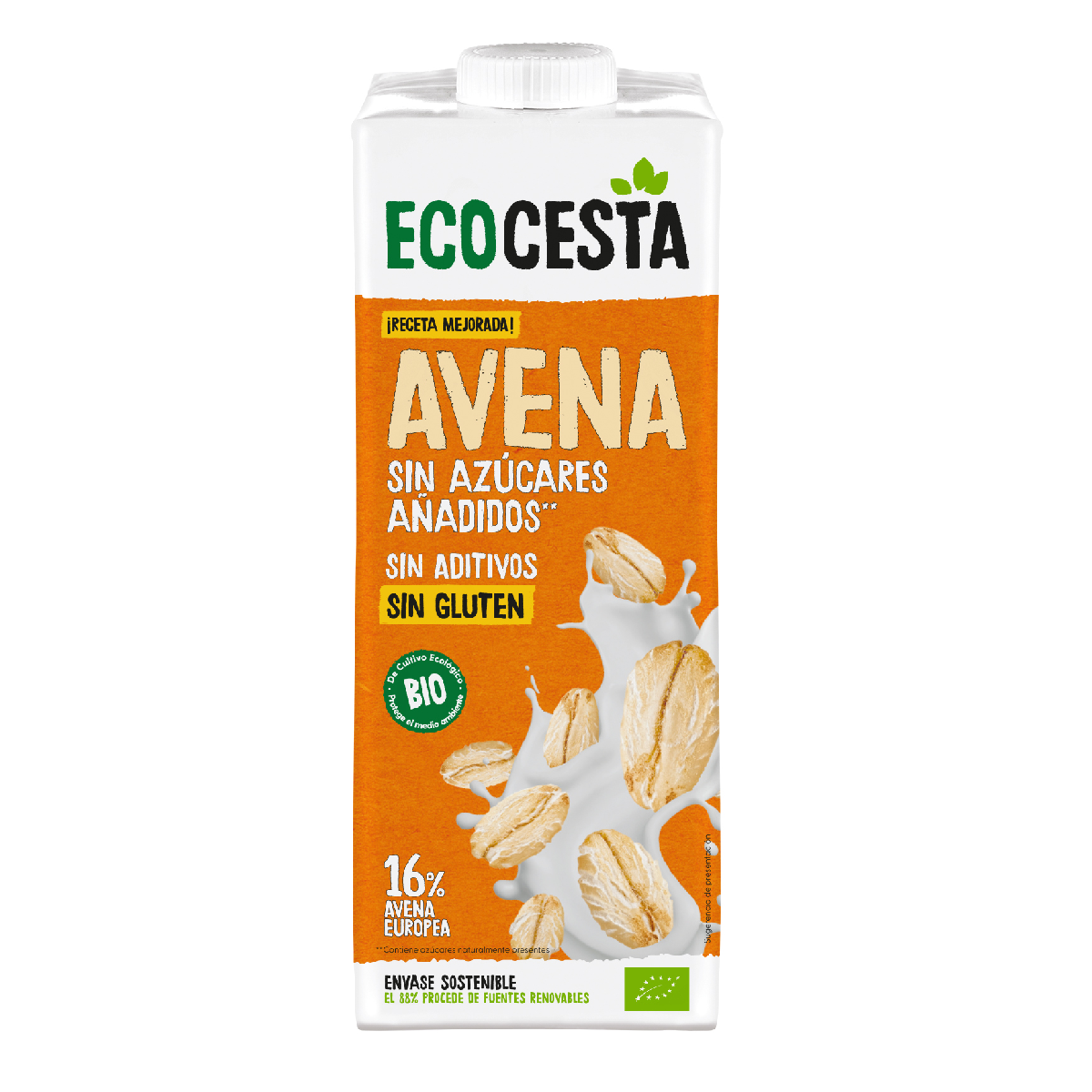 Bevanda vegetale all'avena senza glutine e senza zuccheri aggiunti Bio, 1 L Ecocesta