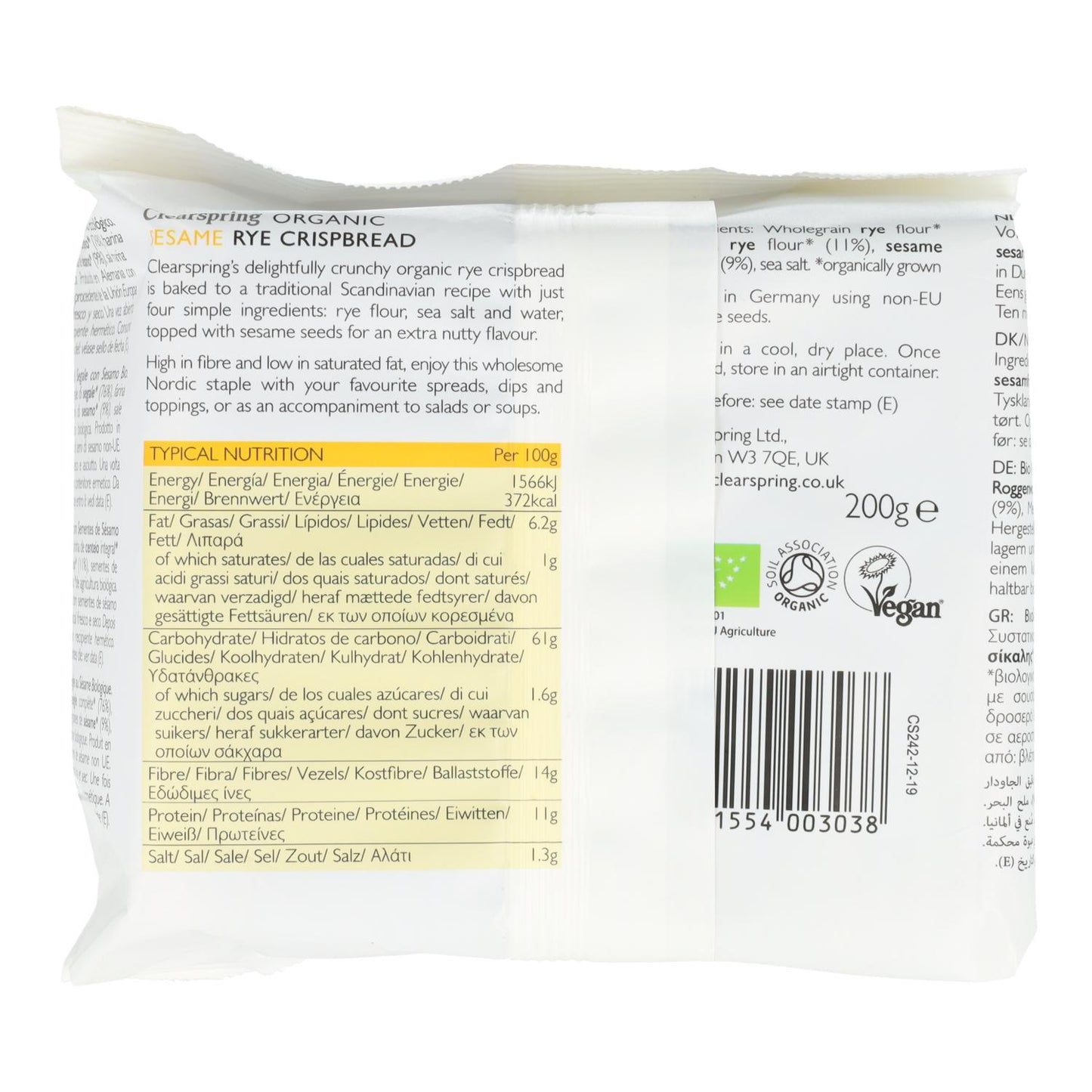 Toasts croustillants au sésame Clearspring 200 g
