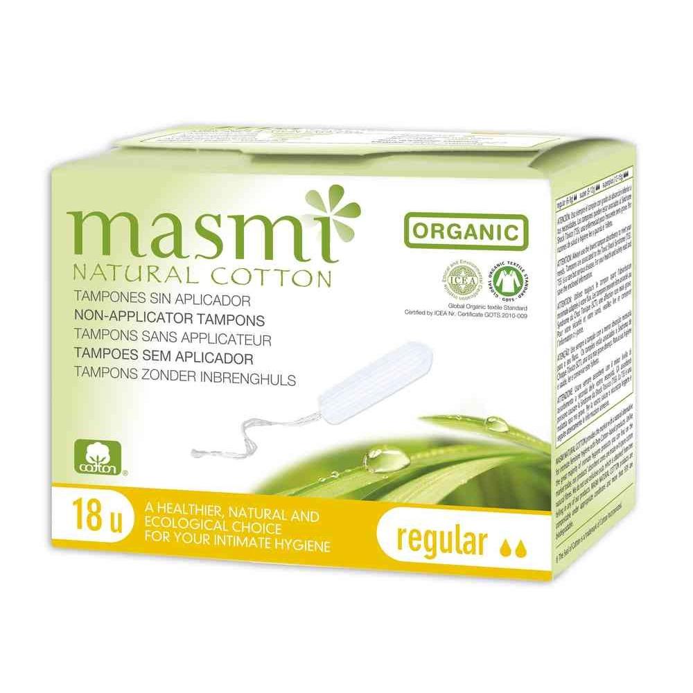 Reguliere tampons zonder applicator ECO Masmi, 18 stuks