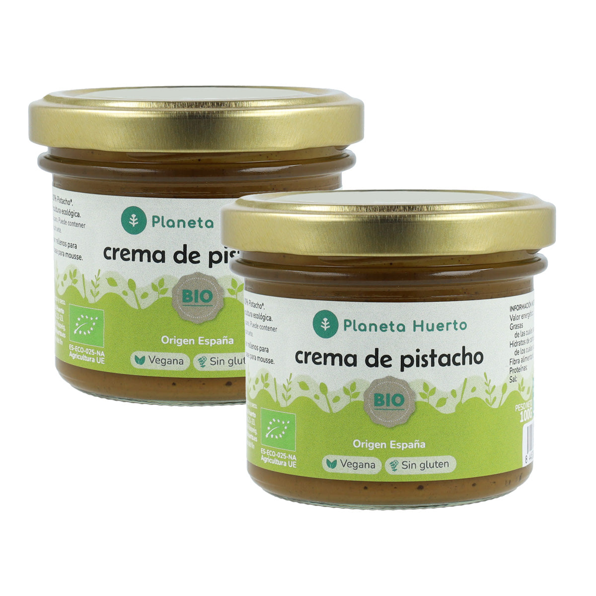 Confezione da 2 creme al pistacchio 100% ECO Planeta Huerto 100 g