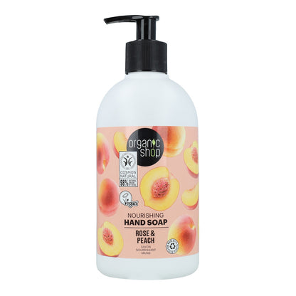 Pflegende Handseife Pfirsich Rose Organic Shop 500 ml