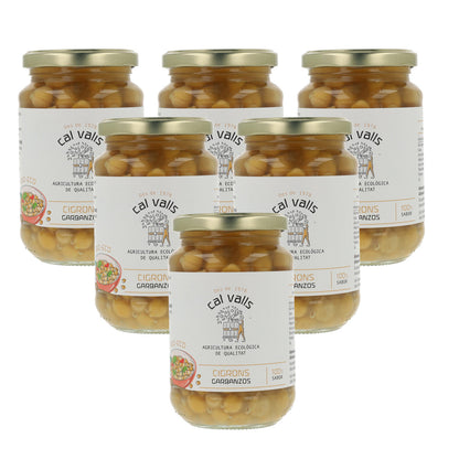 Pack of 6 x Cal Valls organic cooked chickpeas 220 g