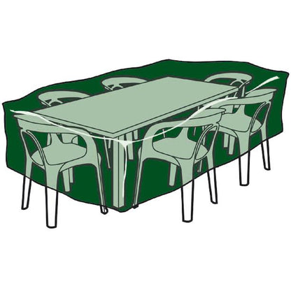 Rechthoekige hoes voor tafels en stoelen van polyethyleen 225 x 143 x 90 cm