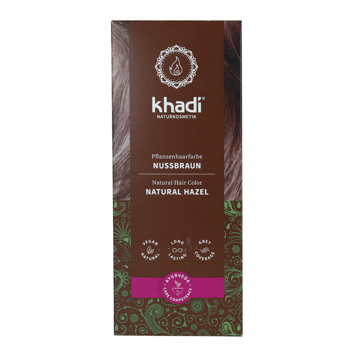 Khadi natural hazelnut brown hair dye, 100 g