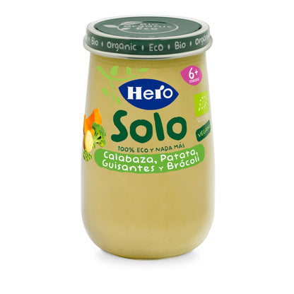 Słoiczek z dynią, ziemniakami, groszkiem i brokułami Eco 190 g-Hero Solo