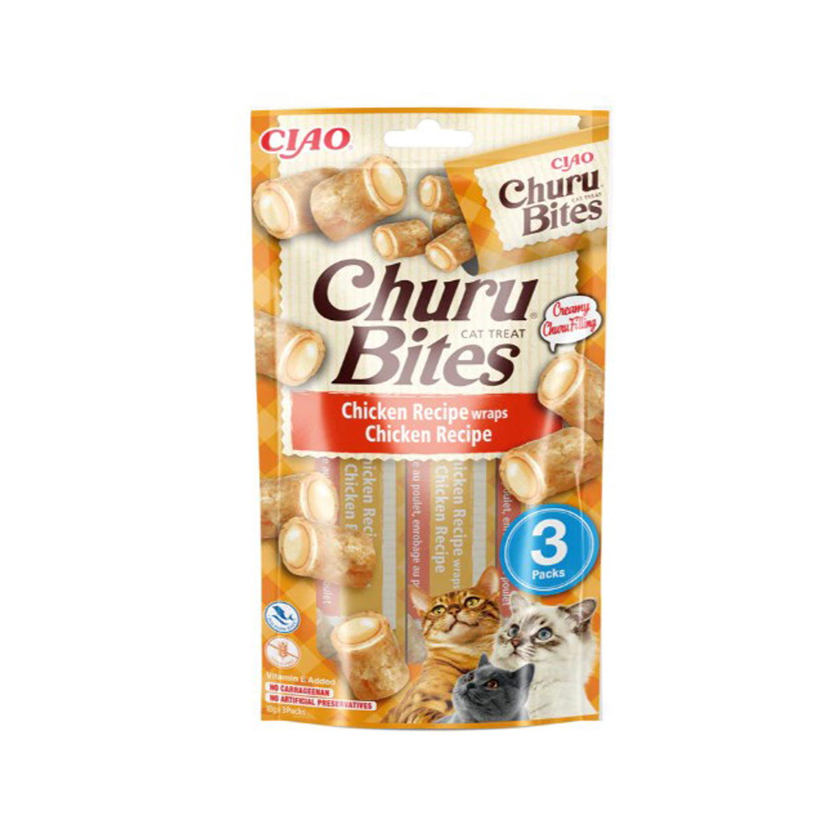 Churu Cat Bites kycklingrecept Snacks för katter 3 x 10 g