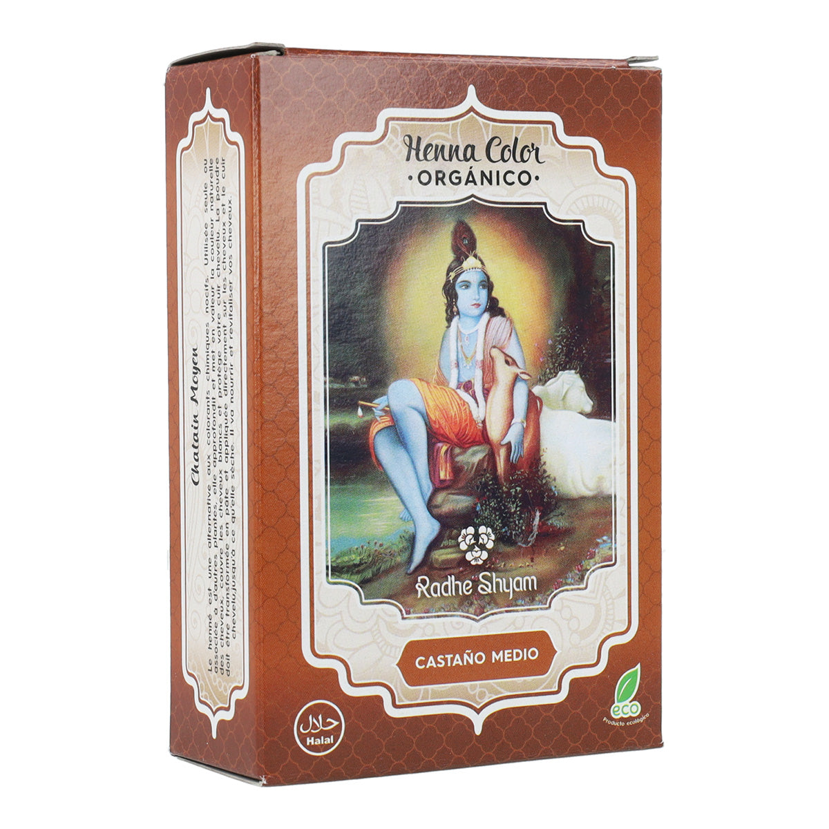 Henna-haarverf Middenbruin in poedervorm Radhe Shyam 100 g