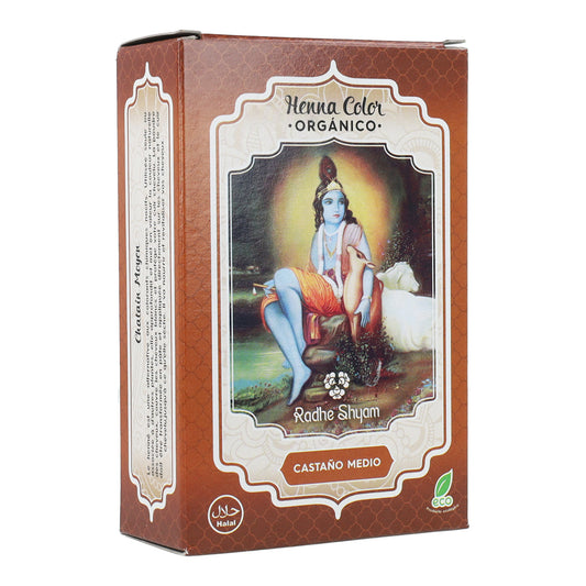 Henna-haarverf Middenbruin in poedervorm Radhe Shyam 100 g