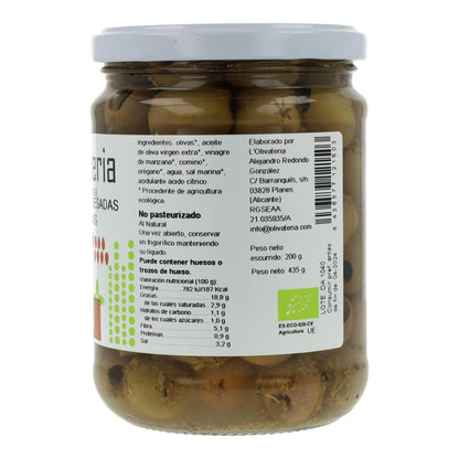Aceitunas Deshuesadas Aliñadas Olivateria 225G Bio