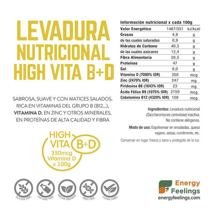 Lievito nutrizionale ad alto contenuto di vitamina D Energy Feelings 250 g