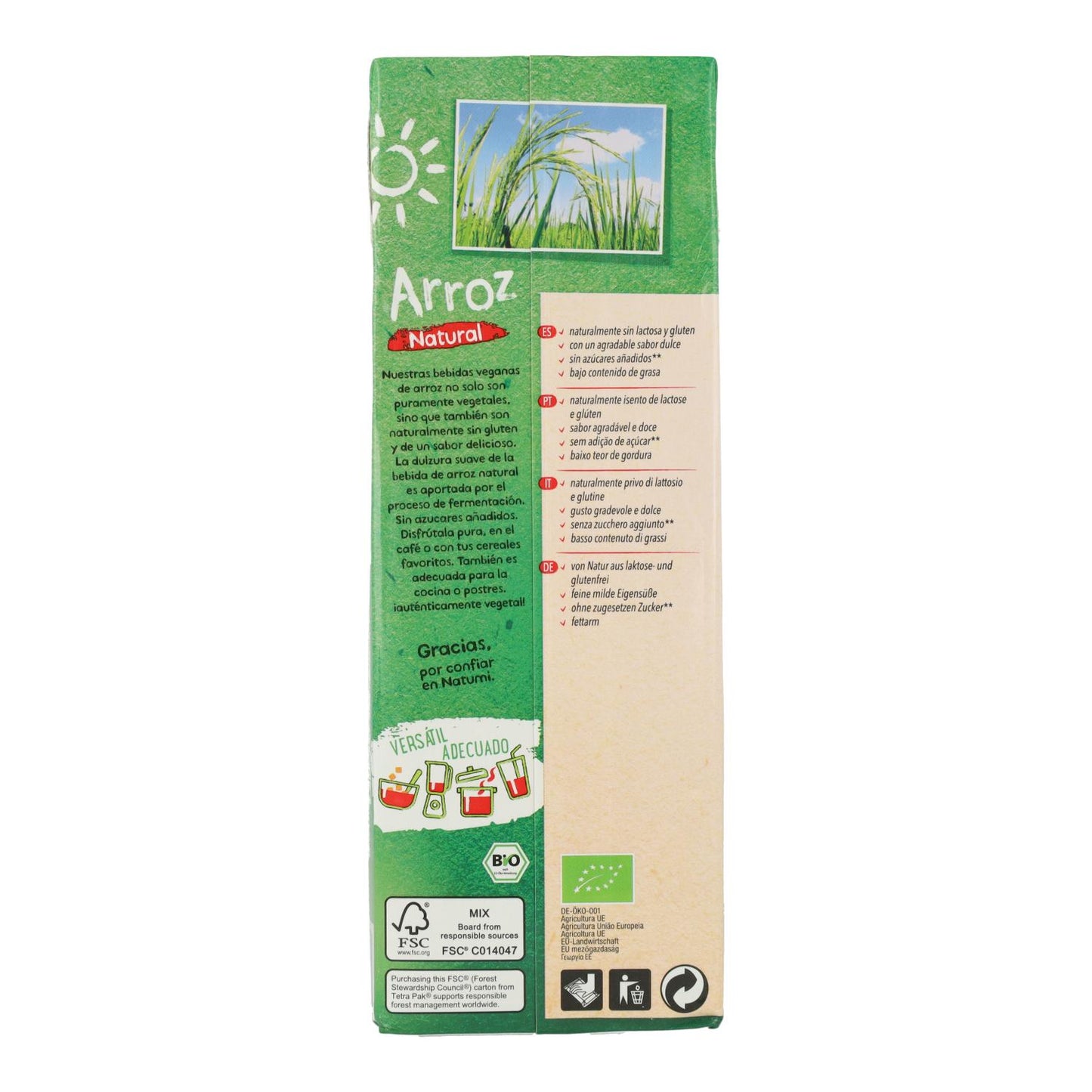 Pakket 6 x Natumi biologische rijstdrank 1 l