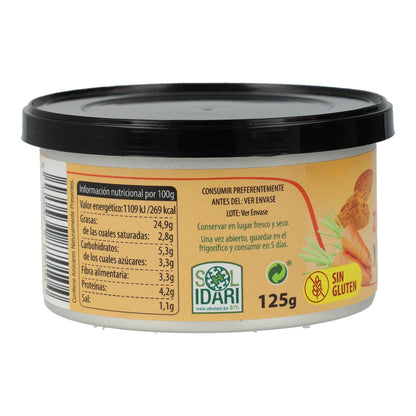 Pâté végétalien à la carotte et au curcuma sans gluten Bio Sol Natural 125 g