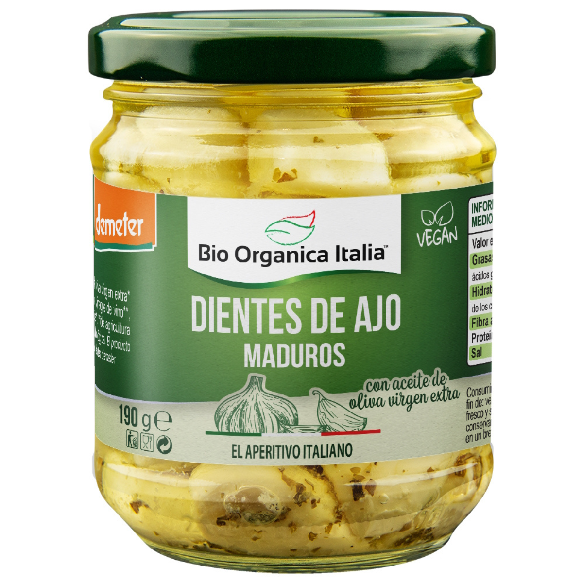 Organic garlic cloves in oil Bio Organica Italia 140 g