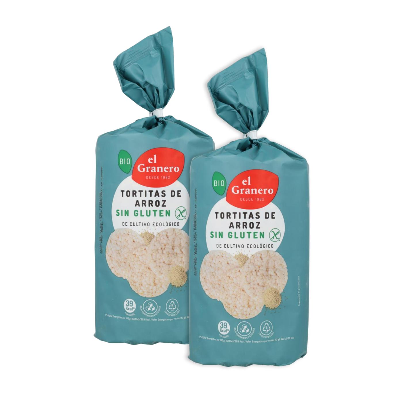 Confezione da 2 frittelle di riso senza glutine El Granero, 115 g