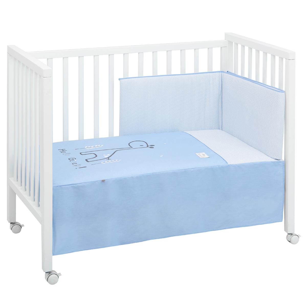Set copriletto + protezione per culla BE 60x120 cm. vari colori Gessetti Lion