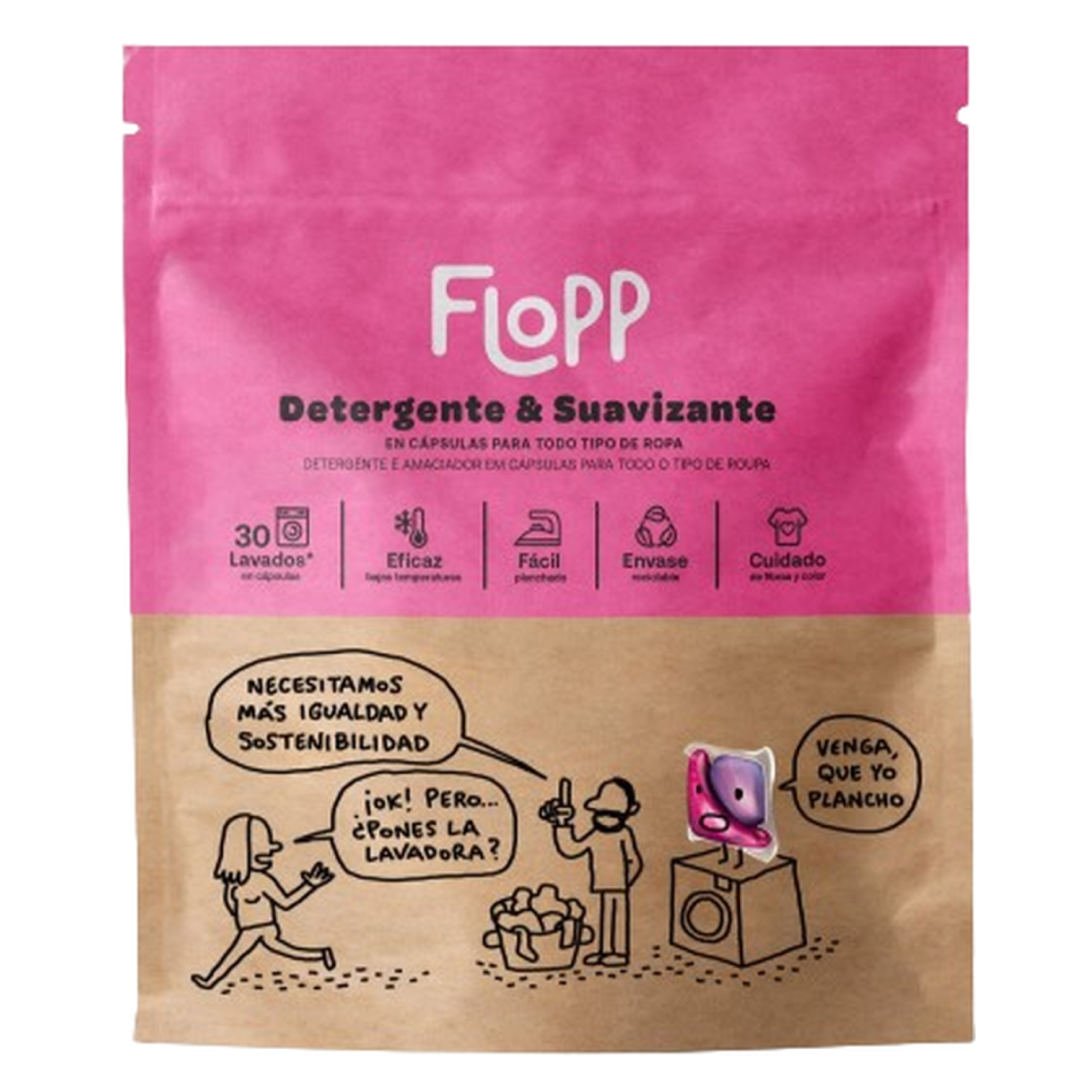 Pack of 2 x ECO Flopp Detergent with Fabric Softener 30 capsules