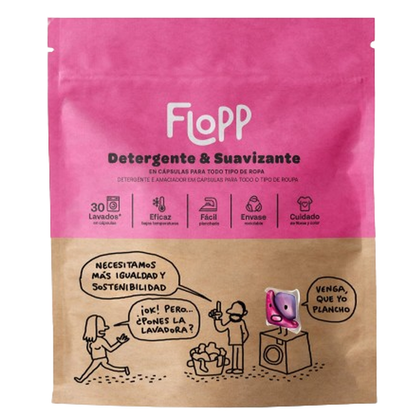 Pack of 2 x ECO Flopp Detergent with Fabric Softener 30 capsules