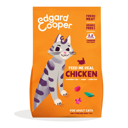 Croquettes pour chat au poulet frais fermier Edgard & Cooper 4 kg